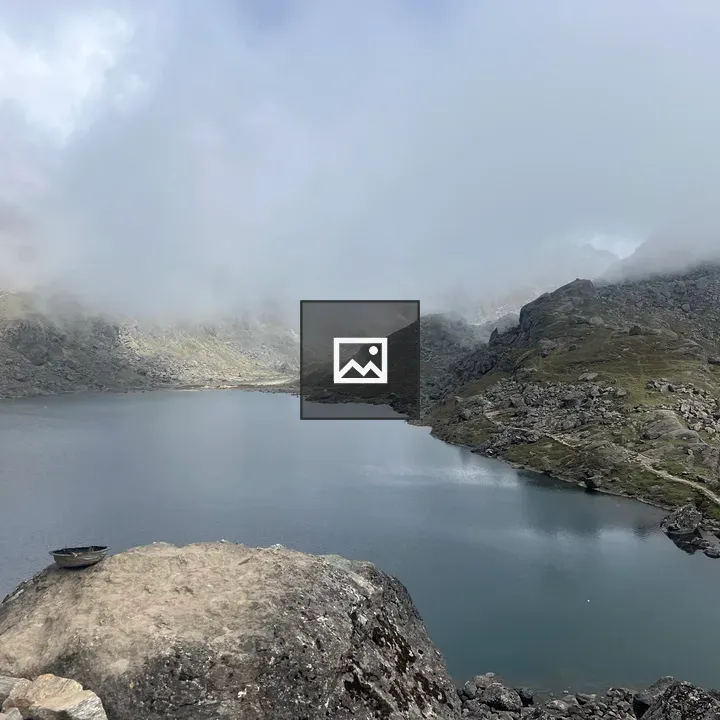 Serene mountain lake landscape