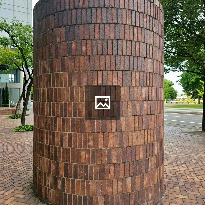 Brick cylindrical structure outdoors