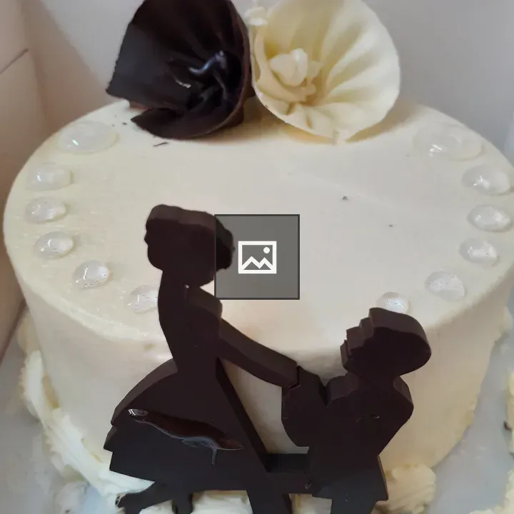 Wedding cake with chocolate silhouette