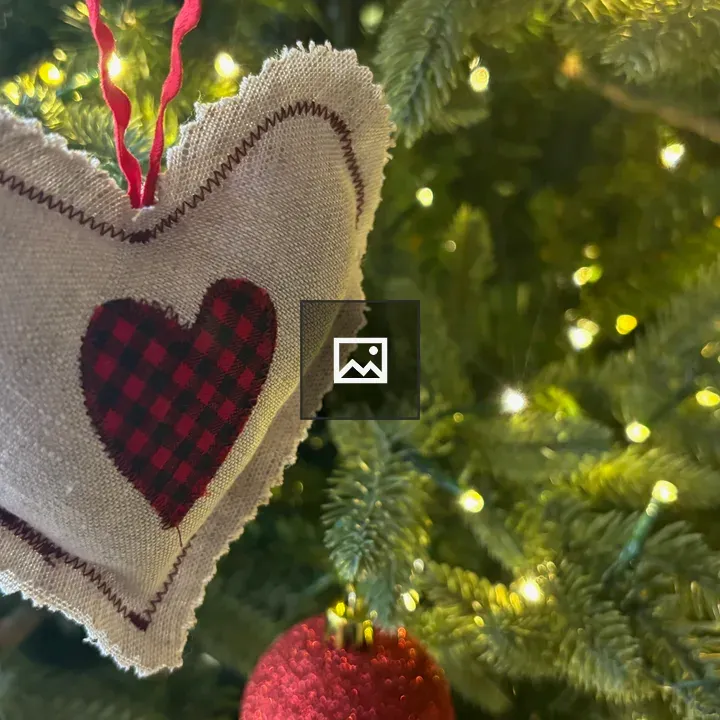Cloth Heart Ornament in Evergreen