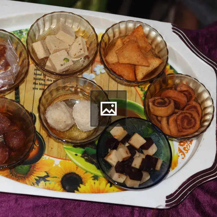 Tray of Indian Sweets and Snacks