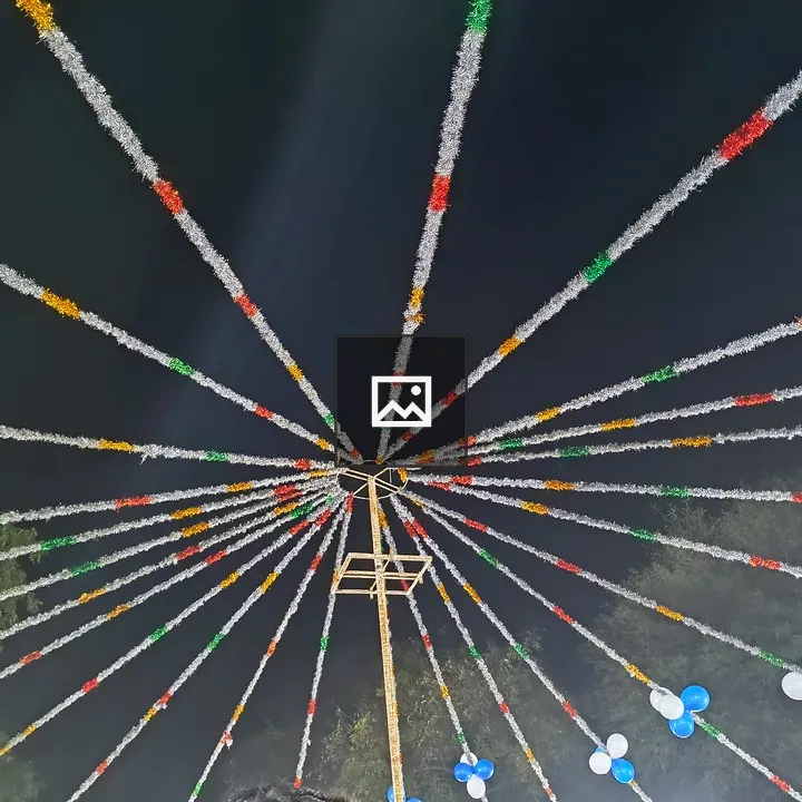 Colorful strings radiating from center