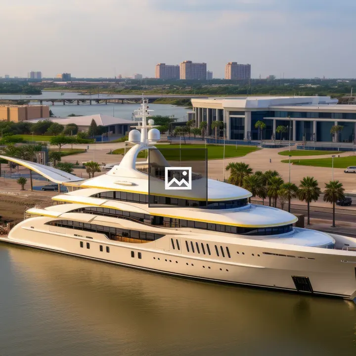Yacht at Waterfront at Dusk