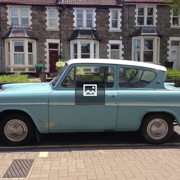Ford Anglia in Blue and Brown