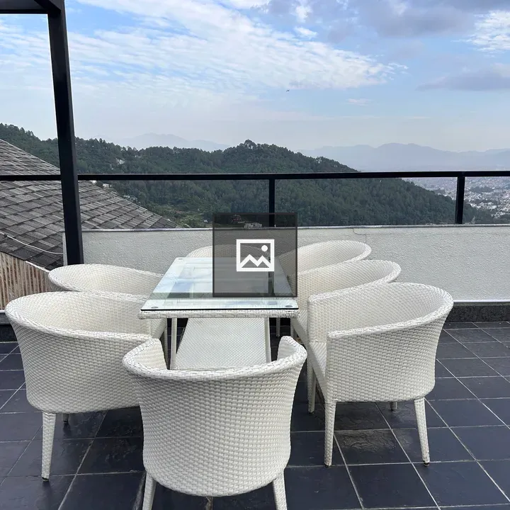 Rooftop Terrace Glass-Top Dining Table