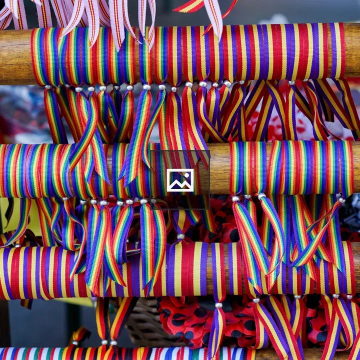 Colorful wristbands with flags
