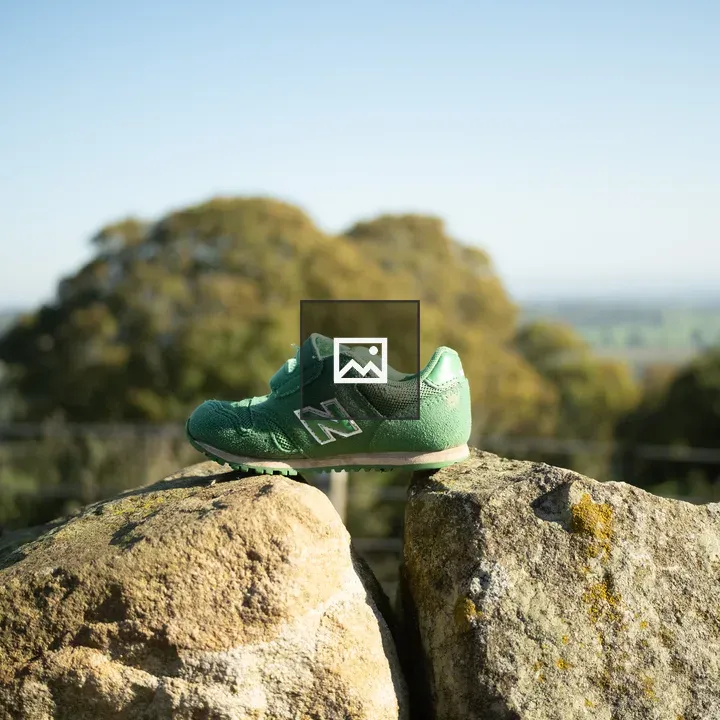 Green New Balance on Rocks