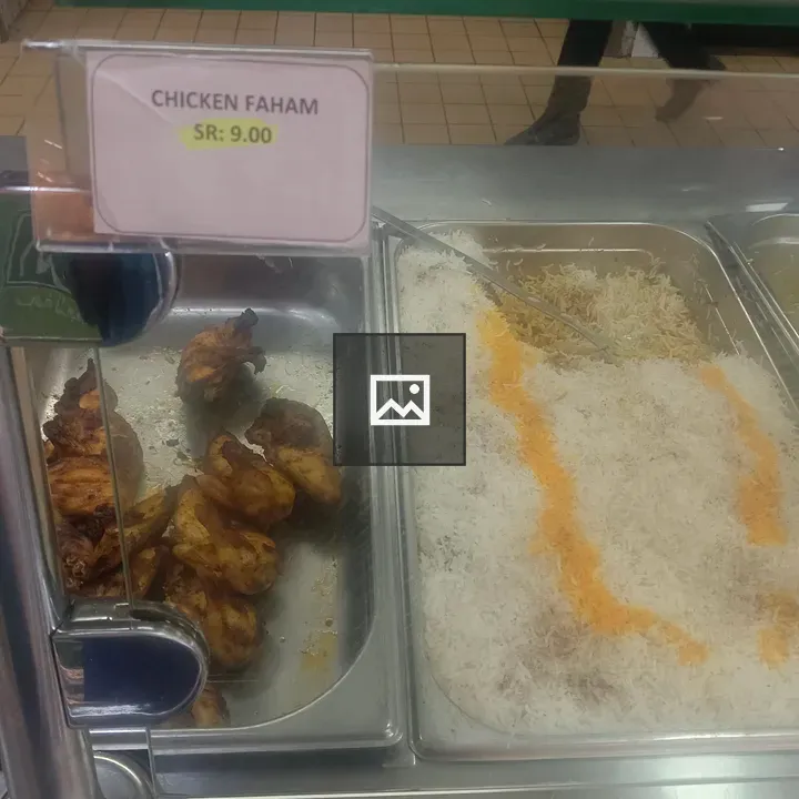 Buffet with chicken and rice