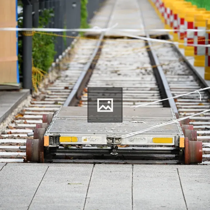 Light rail track close-up
