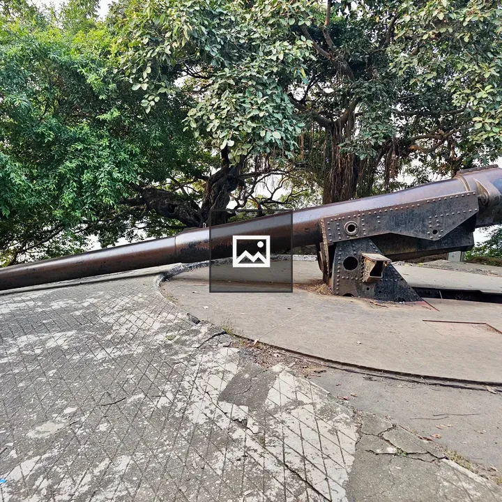 Old cannon at Elephanta Caves