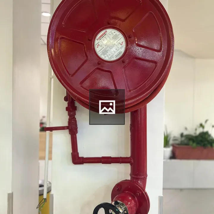 Fire hose reel on wall