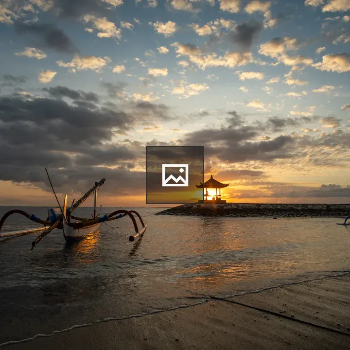 Sunrise at Sanur Beach with Lantern Sun