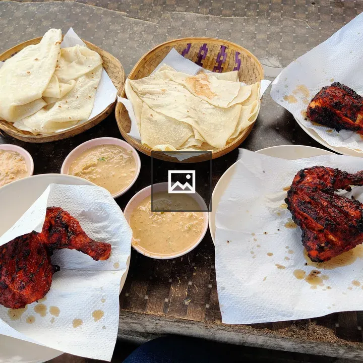 Chicken BBQ with Bread and Sauce