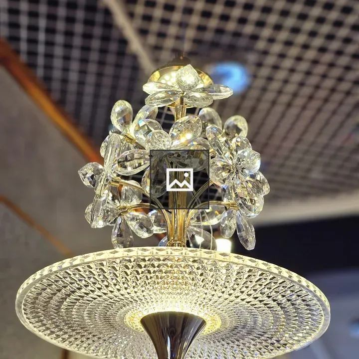 Chandelier with Flower Glass Elements