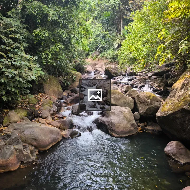 Serene stream with rocky landscape