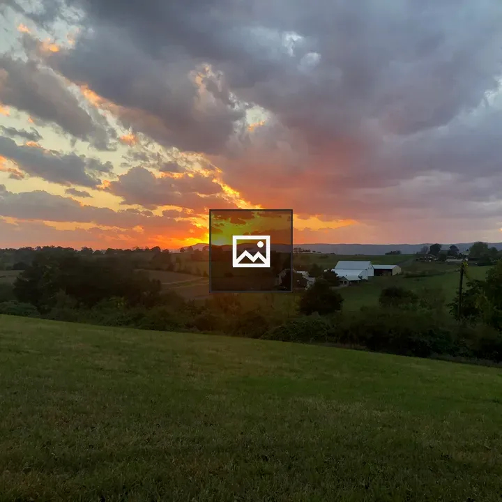 Autumn sunset over farm fields