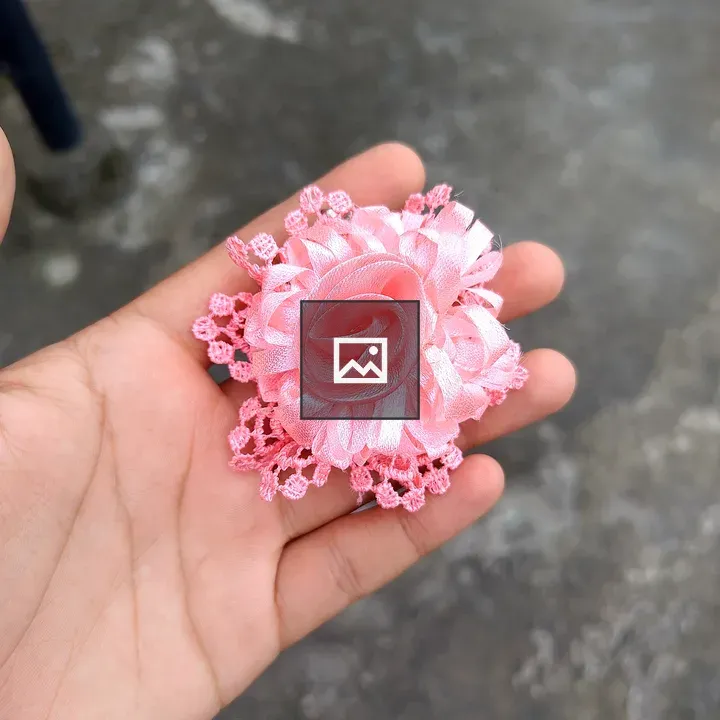 Pink Fabric Flower Close-Up