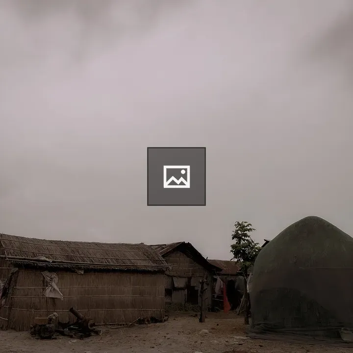 Village on a cloudy day