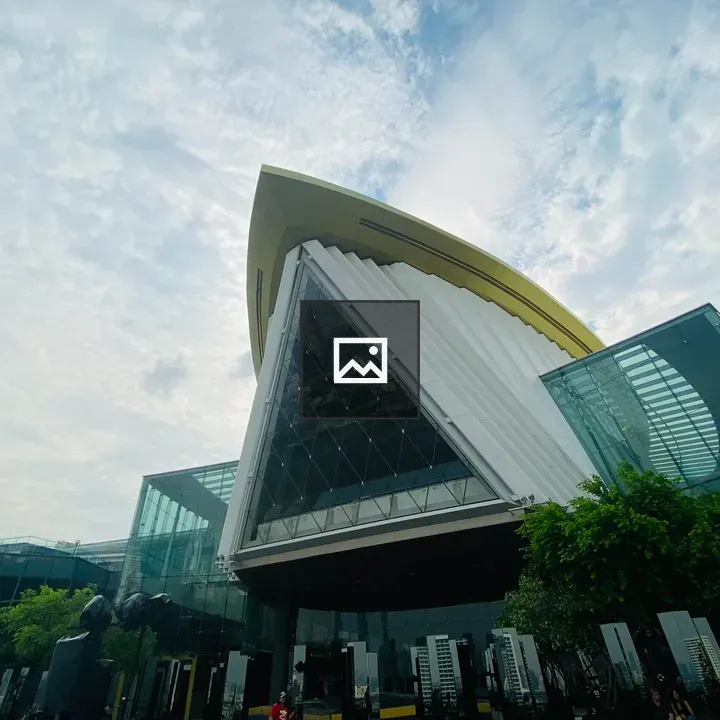 Angular glass facade building