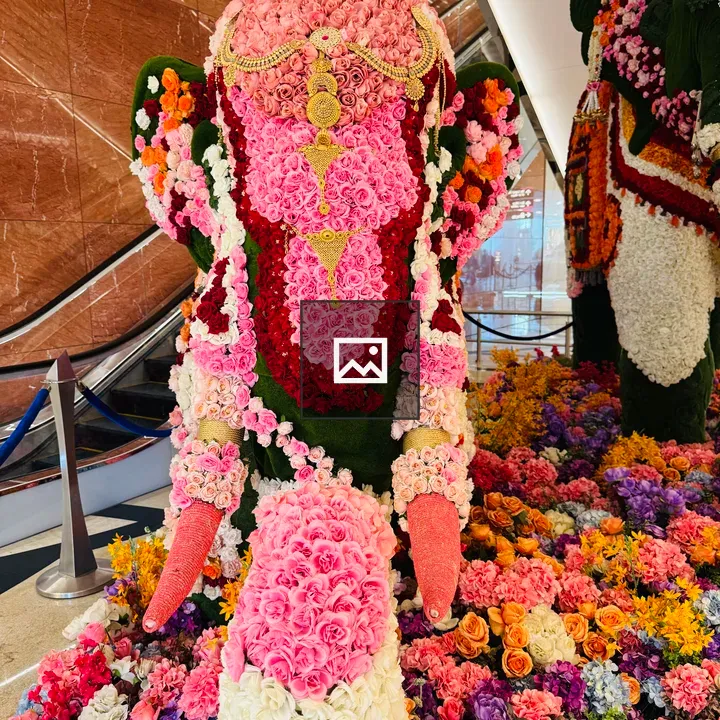 Floral Elephant Sculpture