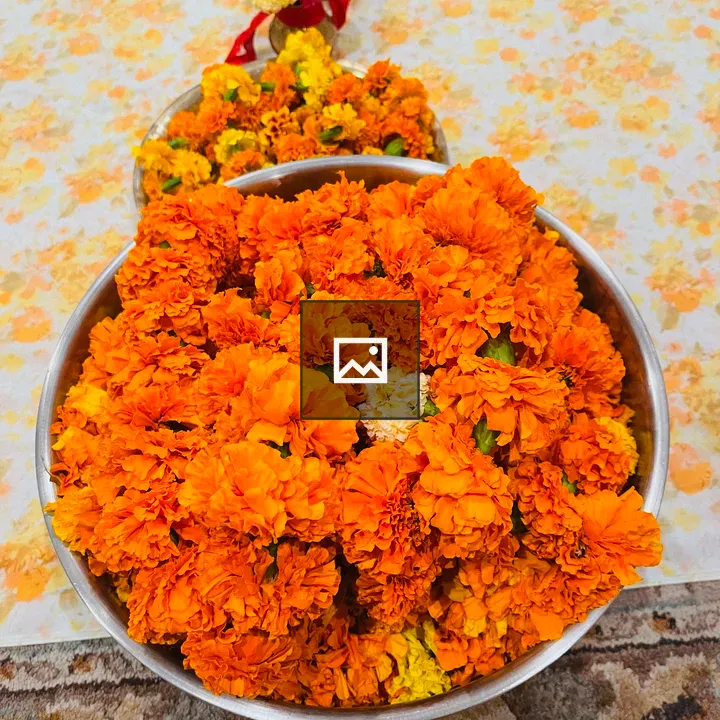 Marigold Bowl on Floral Cloth