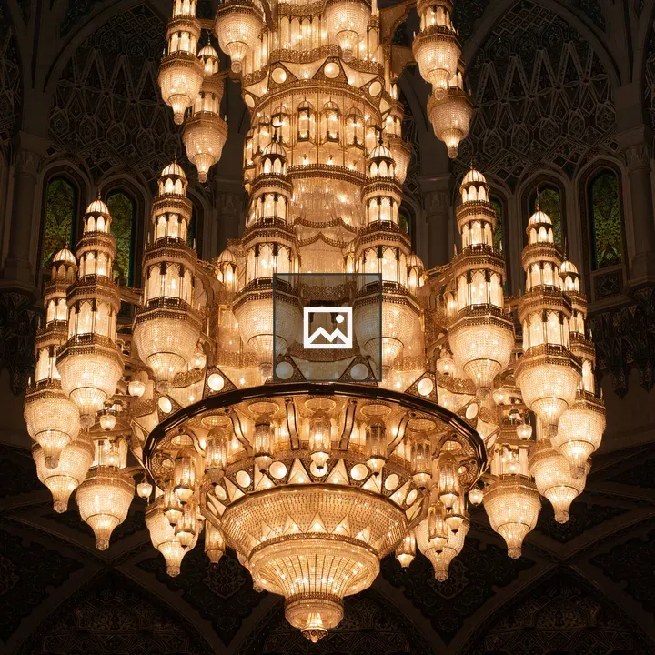 Chandeliers of Sultan Qaboos Grand Mosque