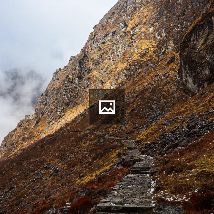 Stone Pathway in Mountain Landscape