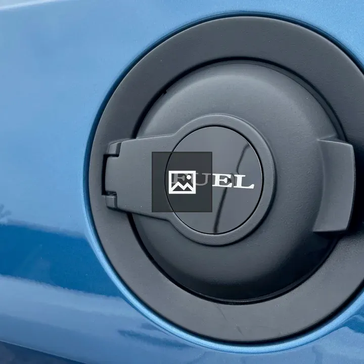 Fuel Cap on Blue Car