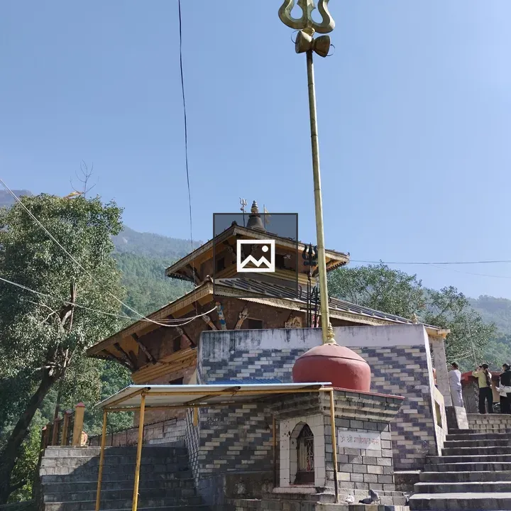 Stone temple with tiered roof