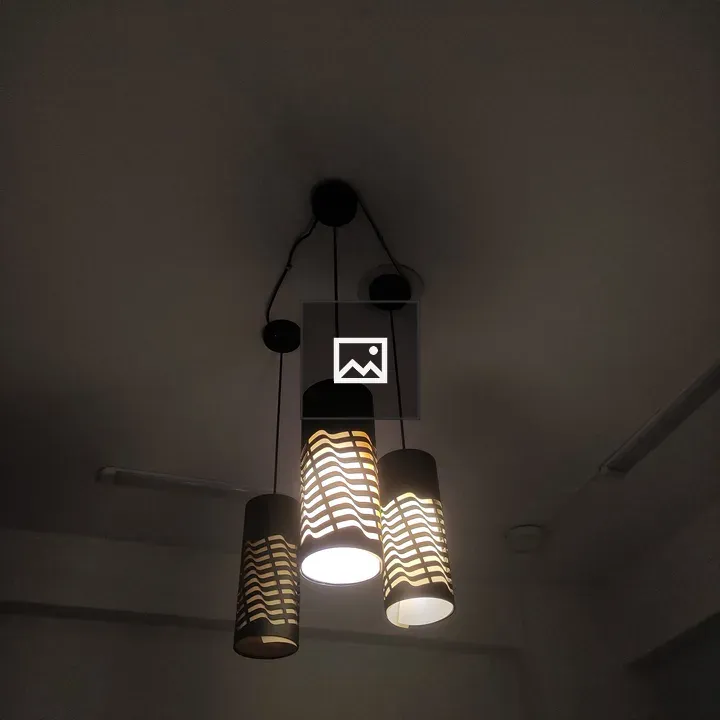 Pendulum lights with patterned lampshades
