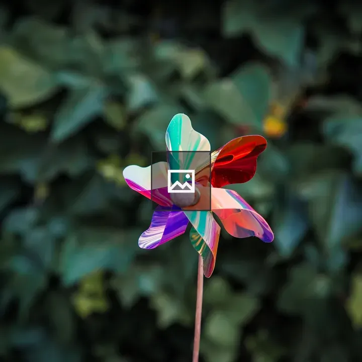 Colorful pinwheel on wooden stick