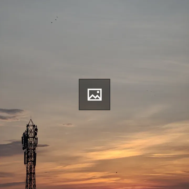 Communication tower silhouette