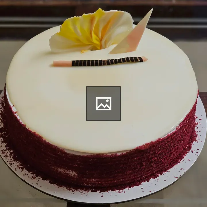 Cake with red velvet crumbs