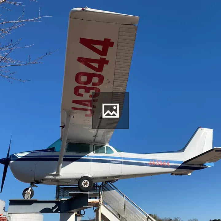 Cessna on outdoor display at museum