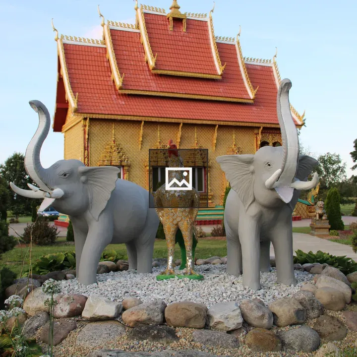 Animal statues at Wat Pa Lao Buddhadham