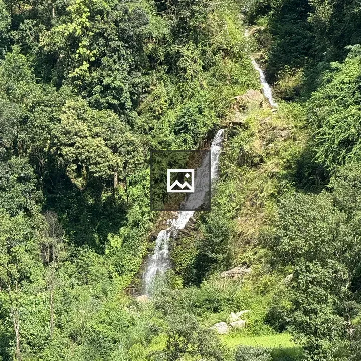 Waterfall on Green hillside