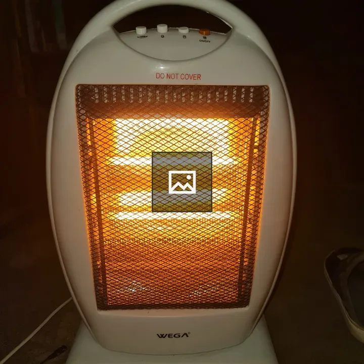 White electric heater on
