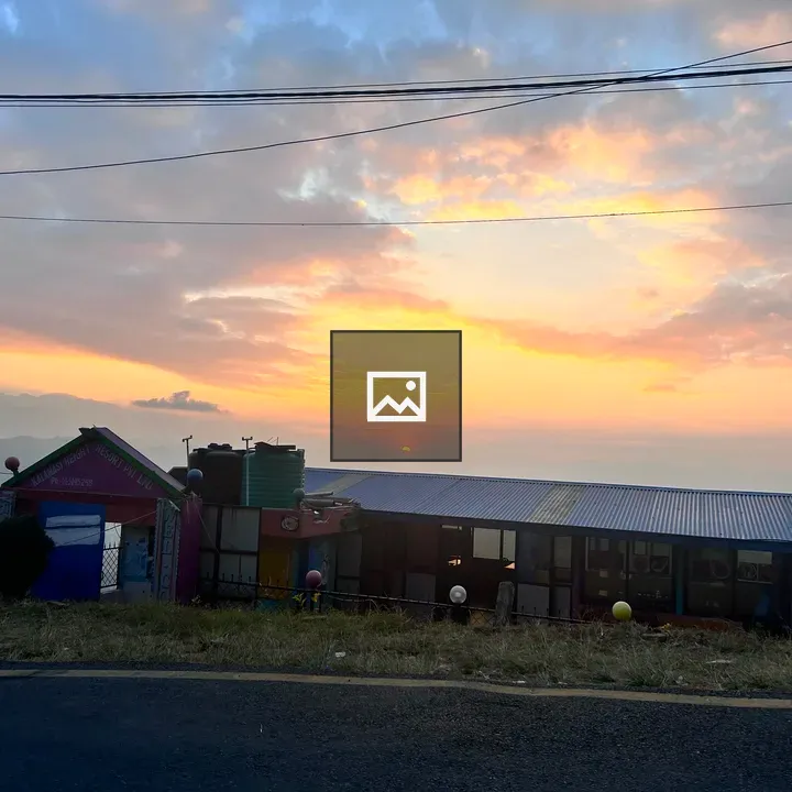 Sunset over hill near Bhaktapur