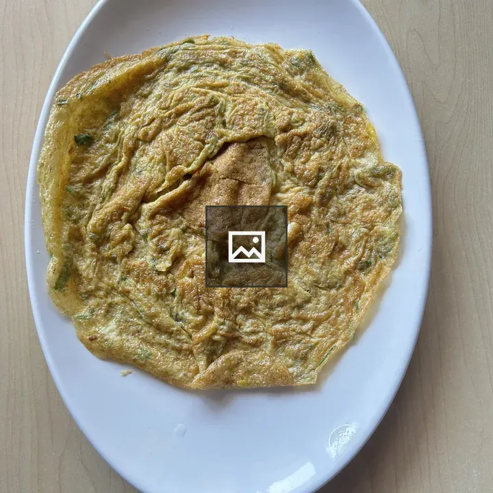 Omelette on White Plate
