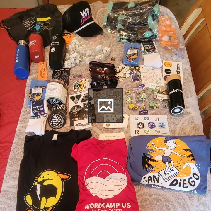 Swag Display with T-Shirts
