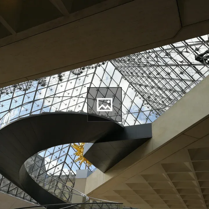 Spiral Staircase in Louvre Glass Pyramid