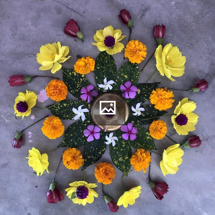 Rangoli with Flower Petals