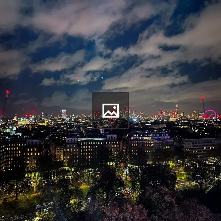 London night skyline from Hyde Park
