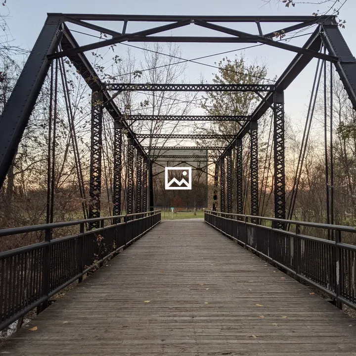 Wooden walking bridge