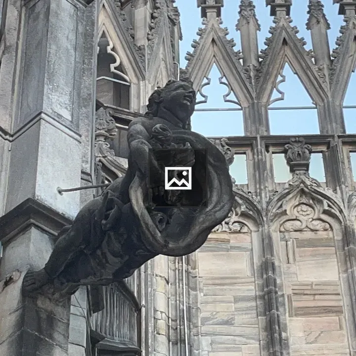 Angelic roof drain at Milan cathedral