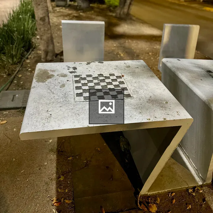 Concrete chess table with seating