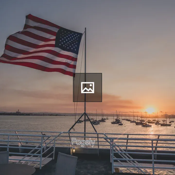American flag on aft of boat