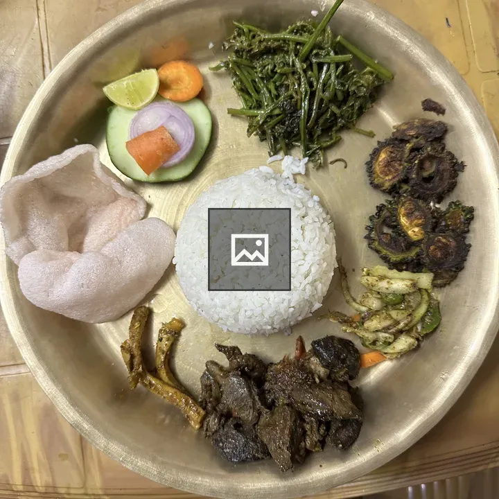 Nepali food on tableware