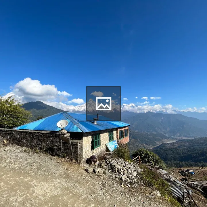 A tourist resting place with mountain