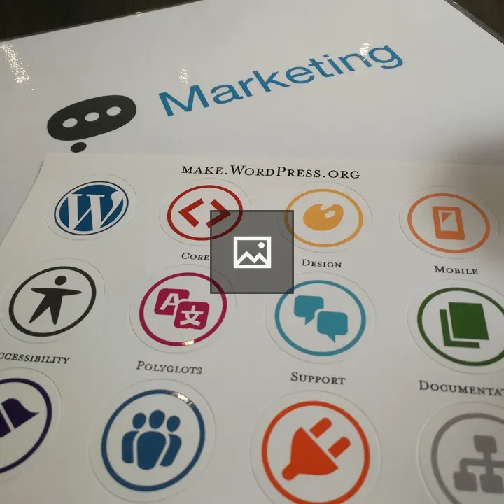 Sticker sheet with colored icons